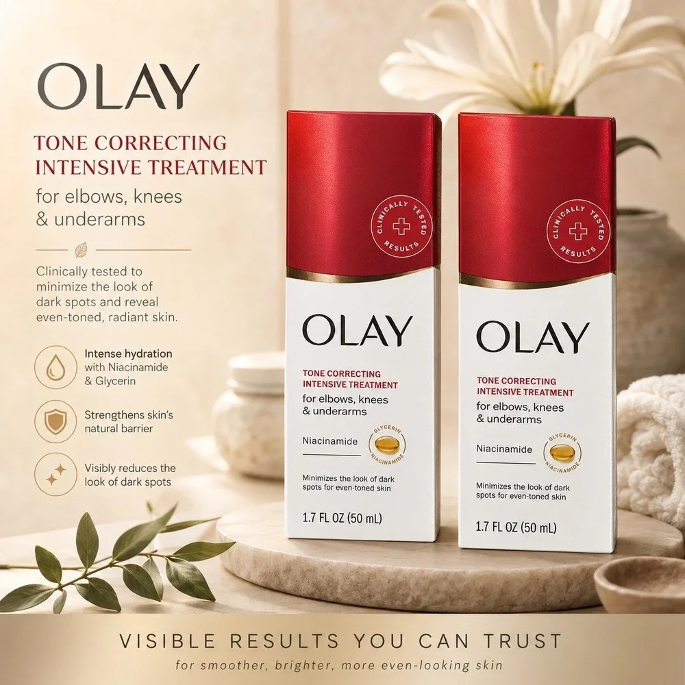 Olay Tone Correcting Intensive Treatment for Elbows Knees Underarms 1.7oz 2 Pack